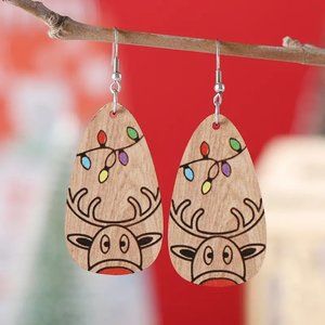 3/$12~Reindeer and Christmas Light Earrings